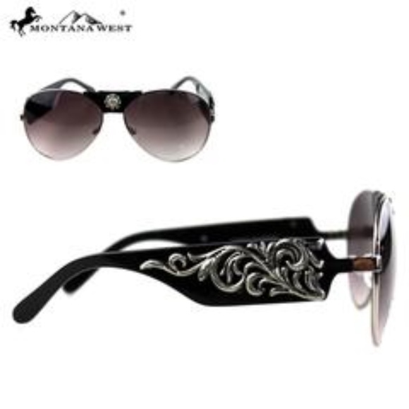 Montana West Accessories - Aviator Sunglasses by Montana West Black Silver